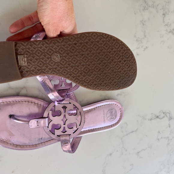 Tory Burch Miller Sandals- metallic lilac size 8 - Picture 4 of 4